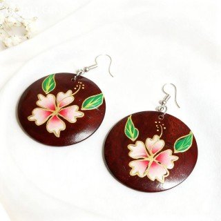 New Design Painting Wood Earrings Best Quality